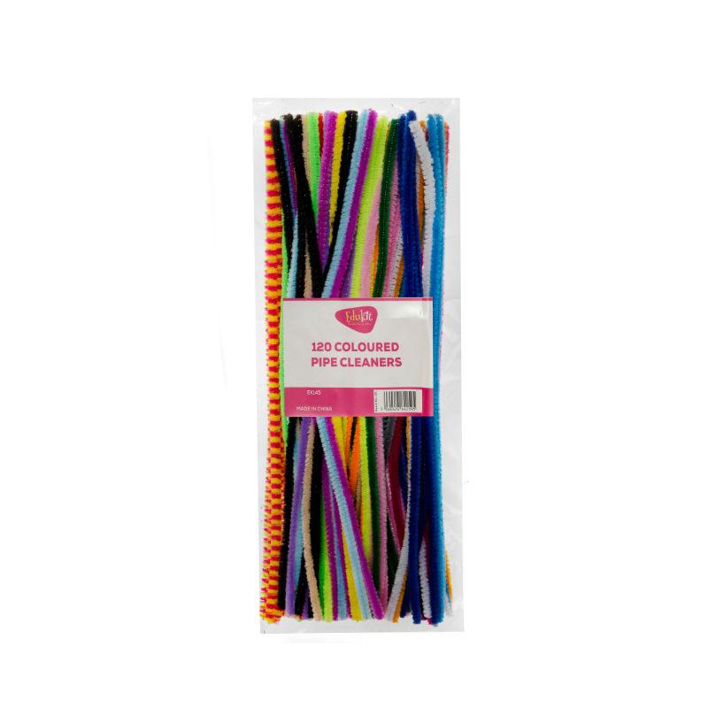 edukit Pack of 120 Pipe Cleaners - in Assorted Colours 26cm x 6mm, Brightly Coloured Radiant Craft Multi-Purpose Wire Pipe Cleaners.