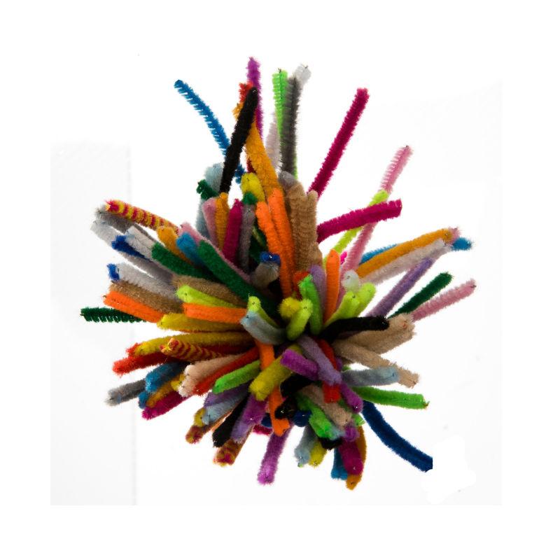 edukit Pack of 120 Pipe Cleaners - in Assorted Colours 26cm x 6mm, Brightly Coloured Radiant Craft Multi-Purpose Wire Pipe Cleaners.