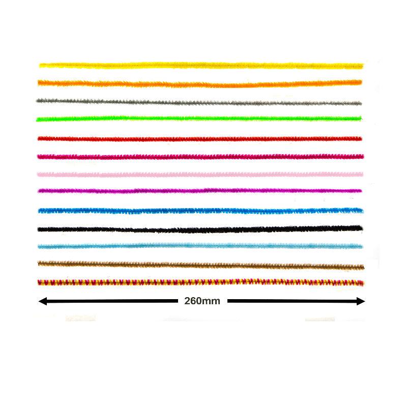 edukit Pack of 120 Pipe Cleaners - in Assorted Colours 26cm x 6mm, Brightly Coloured Radiant Craft Multi-Purpose Wire Pipe Cleaners.
