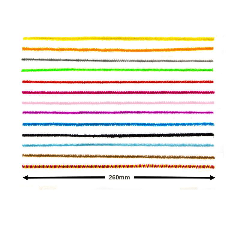 edukit Pack of 120 Pipe Cleaners - in Assorted Colours 26cm x 6mm, Brightly Coloured Radiant Craft Multi-Purpose Wire Pipe Cleaners.