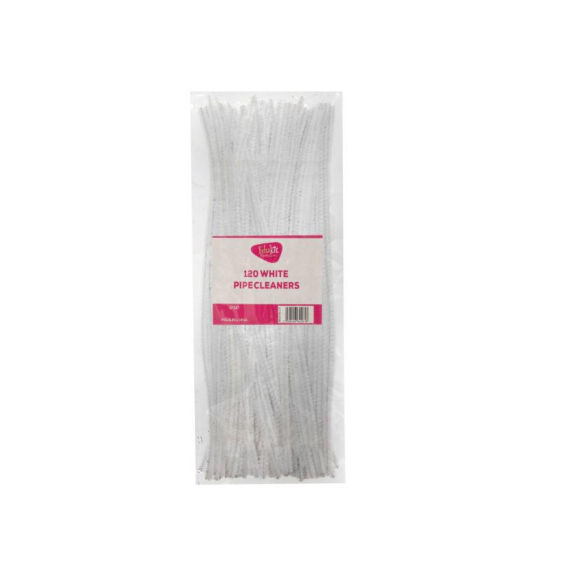 edukit Pack of 120 White Craft Multi-Purpose Wire Pipe Cleaners 26cm x 6mm.