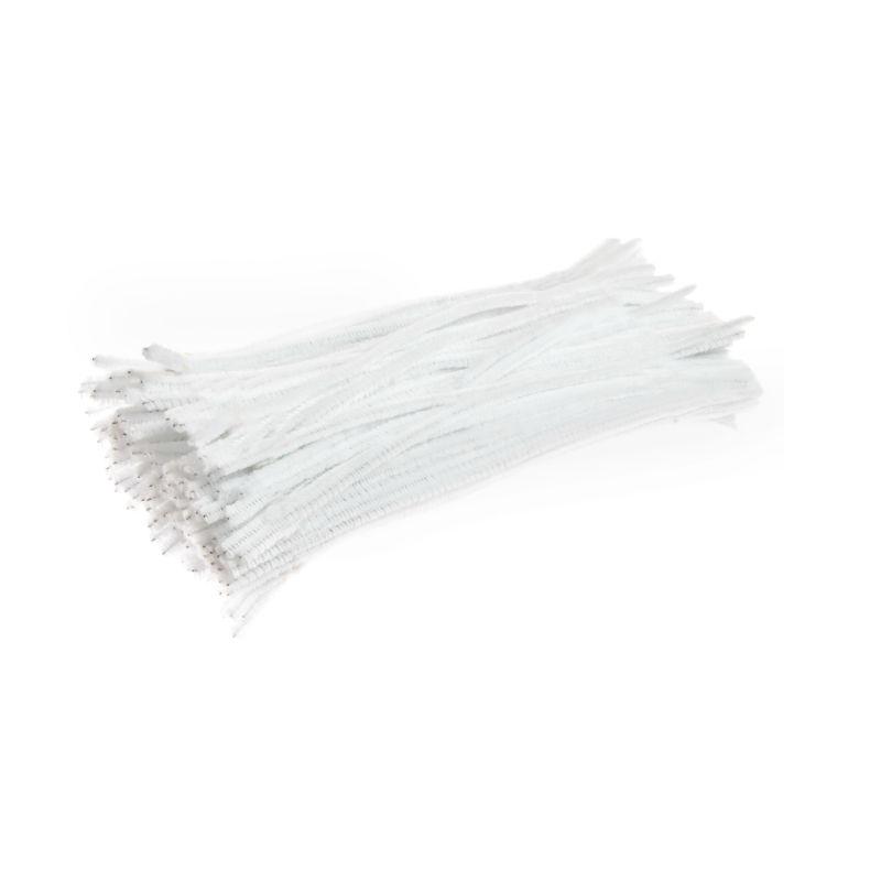 edukit Pack of 120 White Craft Multi-Purpose Wire Pipe Cleaners 26cm x 6mm.
