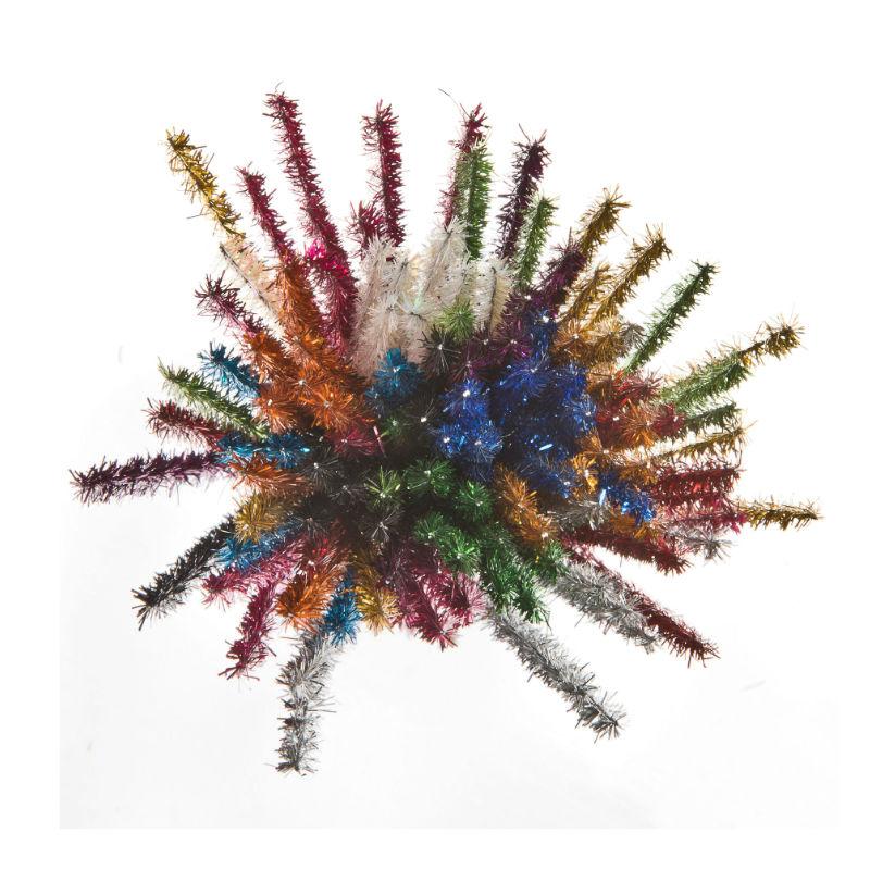 edukit Pack of 120 pipe cleaners , Shiny Metallic Sparkle Tinsel, in assorted colours, Craft All-Purpose Wire Pipe Cleaners 15cm x 6mm.