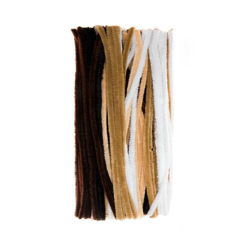edukit Pack of 120 Pipe cleaners - in brown, black, white & flesh colours, Assortment of Craft Multi-Purpose Wire Pipe Cleaners 26cm x 6mm.