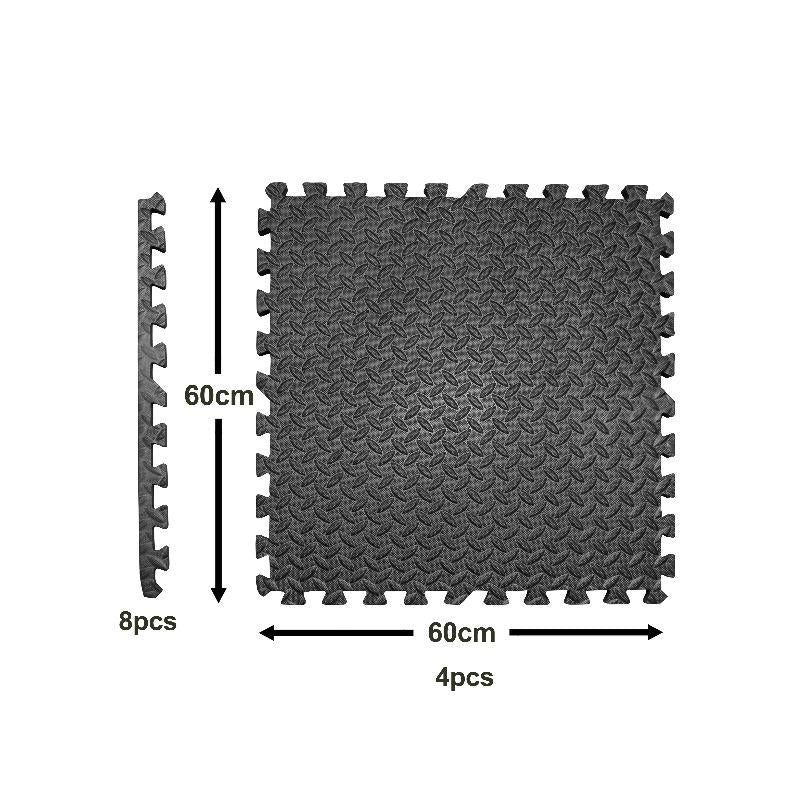 Black EVA Foam Mat Tiles, 9-Pack