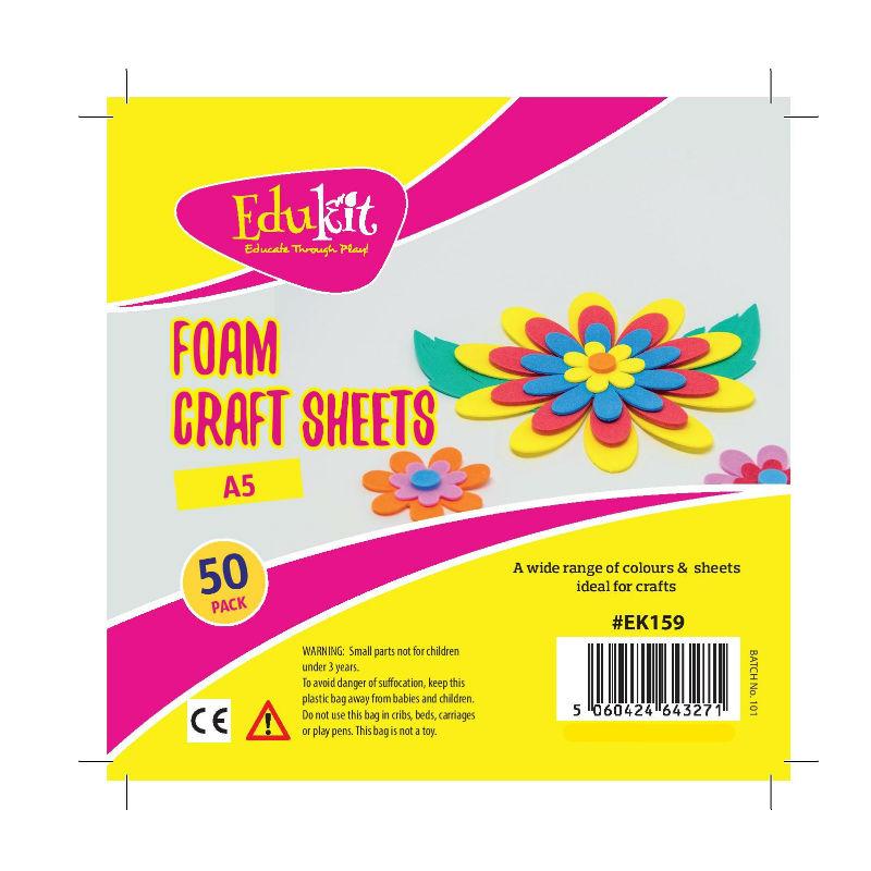 Self-Adhesive Foam Sheets Classpack (Pack of 50) Craft Embellishments