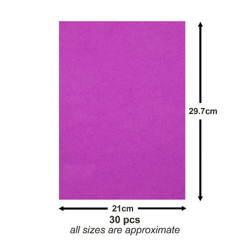 30 - Pack of EVA Foam 2mm Craft Sheets – Multi-Coloured A4 - Size Sheets – Craft Supplies for Scrapbooking Art Decorating and Decoupage