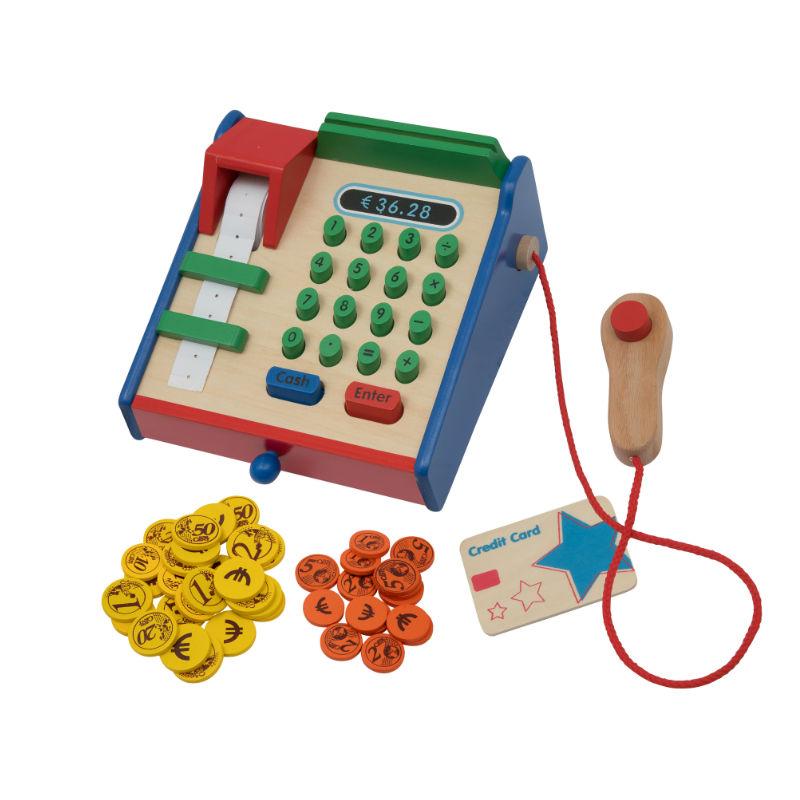 Edukit Wooden Toy Cash Machine Register Play Pretend Classic