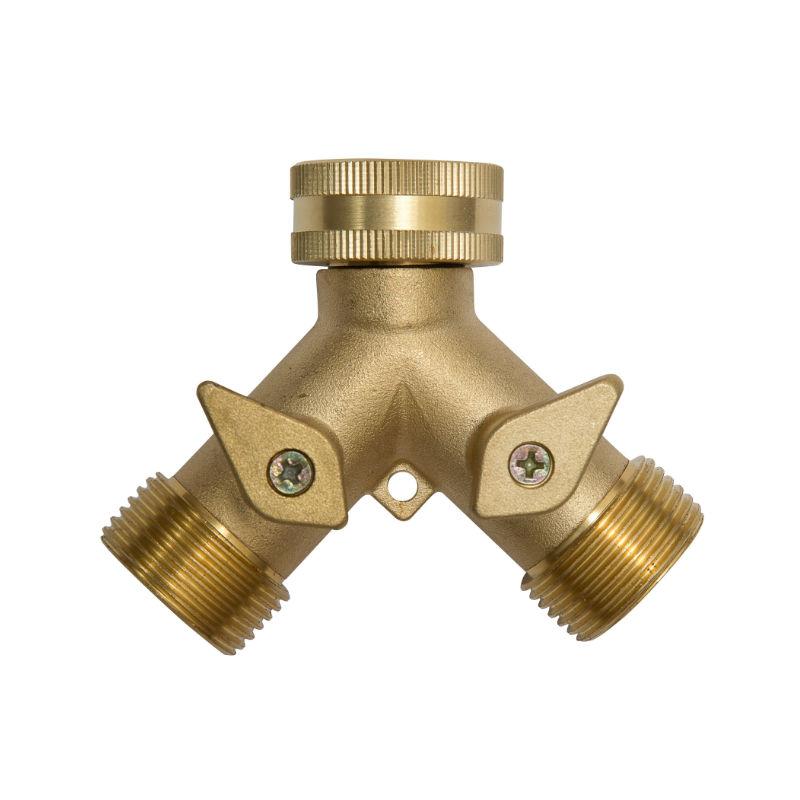 homekit Solid Brass Double Hose Connector for Outdoor Tap and Garden Hoses – Screw On Y Garden Tap Fitting