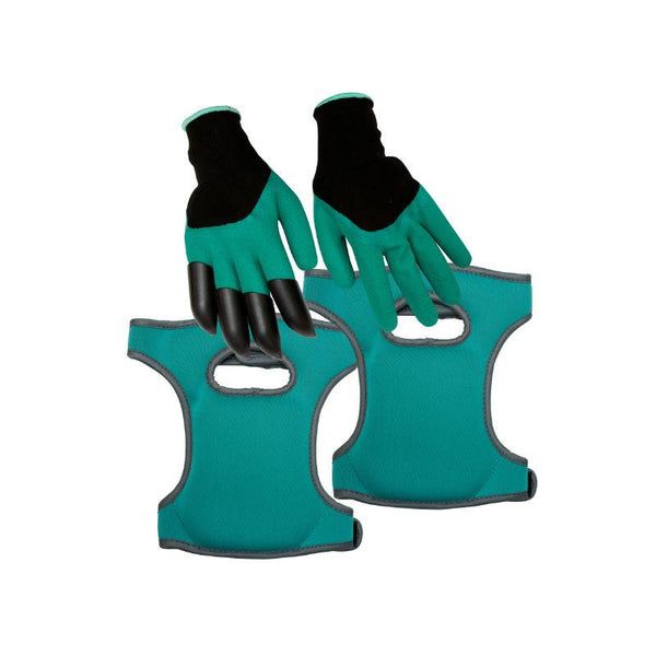 Homekit Gardening Knee Pads and Gardening Gloves Set – Incudes Finger Claws for Easy Digging by