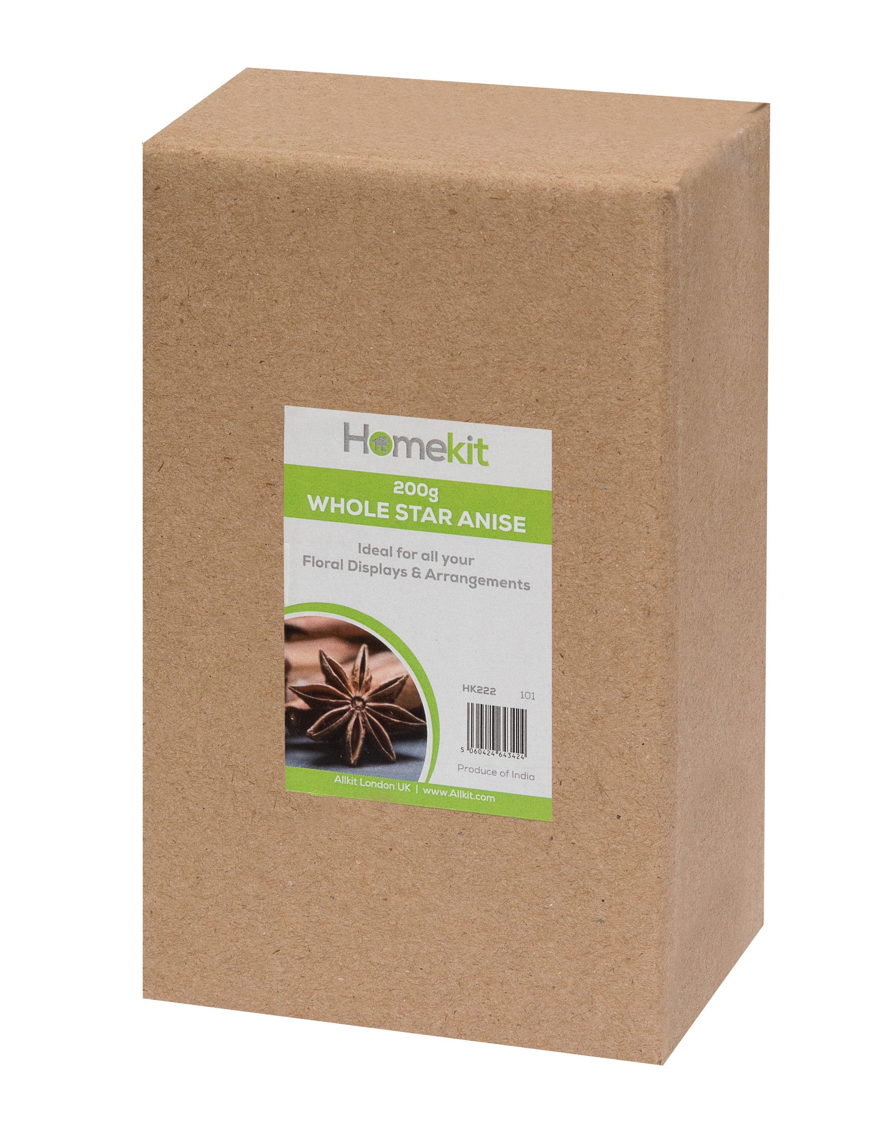 Dried Whole Star Anise 200g – Beautifully Fragrant Aroma – Great as Christmas Tree Decorations, Wreaths and Natural Arts and Crafts