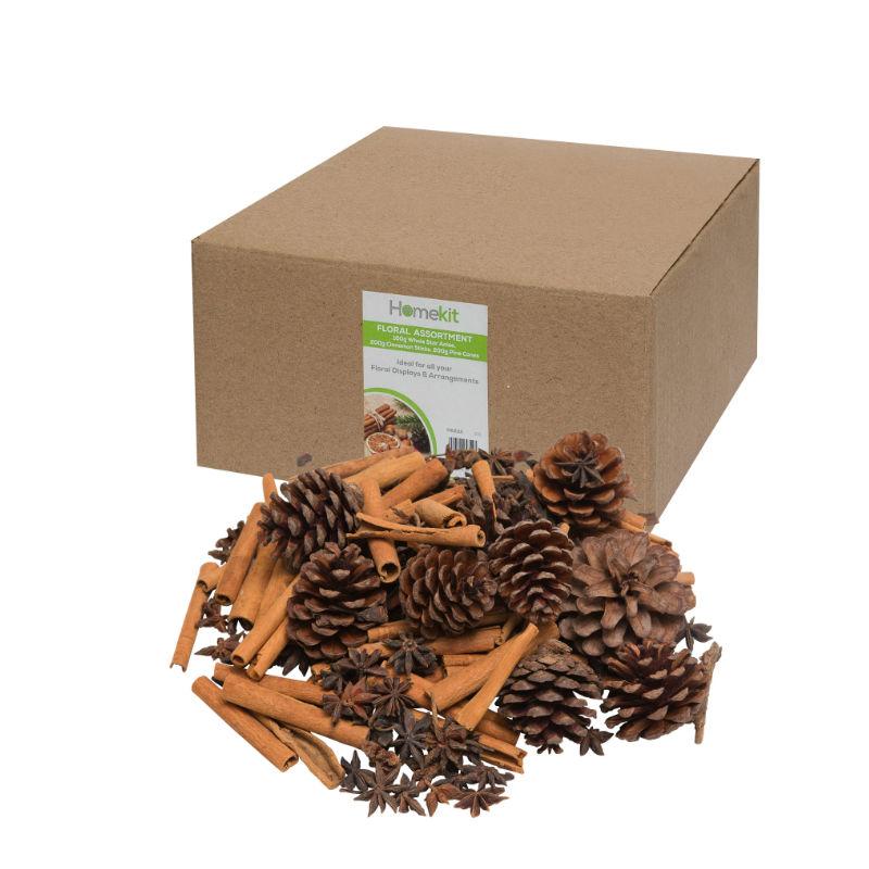Floral Assortment -100g Whole Star Anise - 200g Cinnamon Sticks - 200g Pine Cones – Christmas Tree Decorations, Wreaths and Florist Supplies