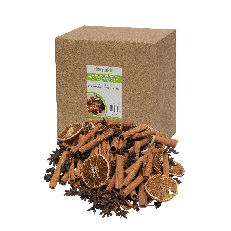 Floral Assortment -100g Whole Star Anise - 200g Cinnamon Sticks - 10 Dried Orange Slices – Christmas Tree Decorations, Wreaths and Florist Supplies