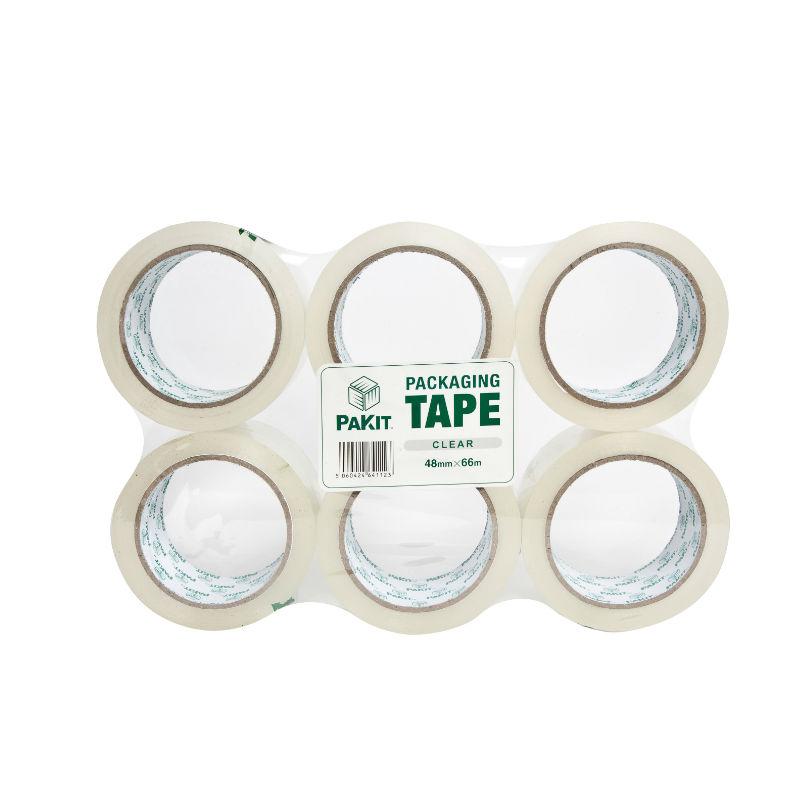 PAKIT Clear Packing Tape Rolls Value Pack | 6 Rolls of Heavy Duty, Commercial Grade 1.88 inches X 72 yards (48mm x 66M) Clear Tape for Packaging, Boxing, Moving & Shipping