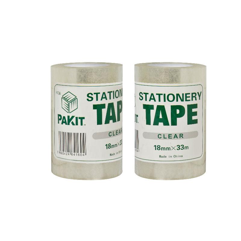 Stationary Tape 10 Pack for Multiple Applications, 18mm x 33m Crystal Clear Adhesive, Great for Crafting and Scrapbooking, Adhesive non-Yellowing and Permanent, Tape Documents, School Project