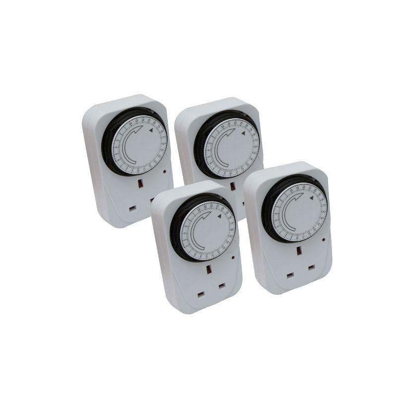 Sockit 24 Hour Segment Timer Switch - Compact Energy Saver - Plug in Mains (2 pack)