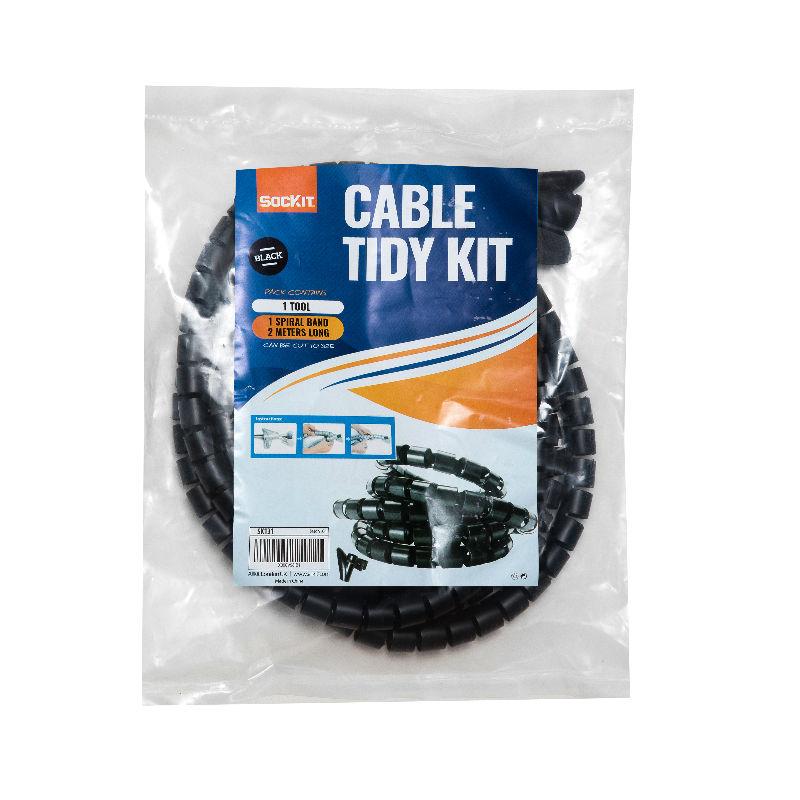 lowmax H-28566-B Cable Tidy Kit - 2 Meter - black