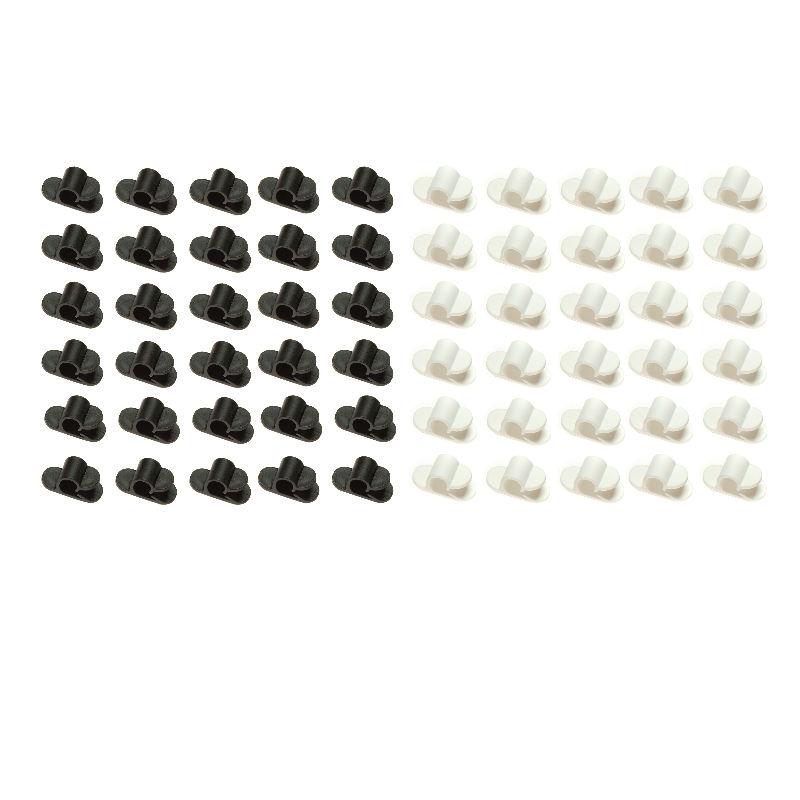 60 Self-Adhesive Cable Hooks, Cable Mounts Peel-and-Place, Cable Holders from Sockit (Assorted 30 White and 30 Black): on Size fits Most