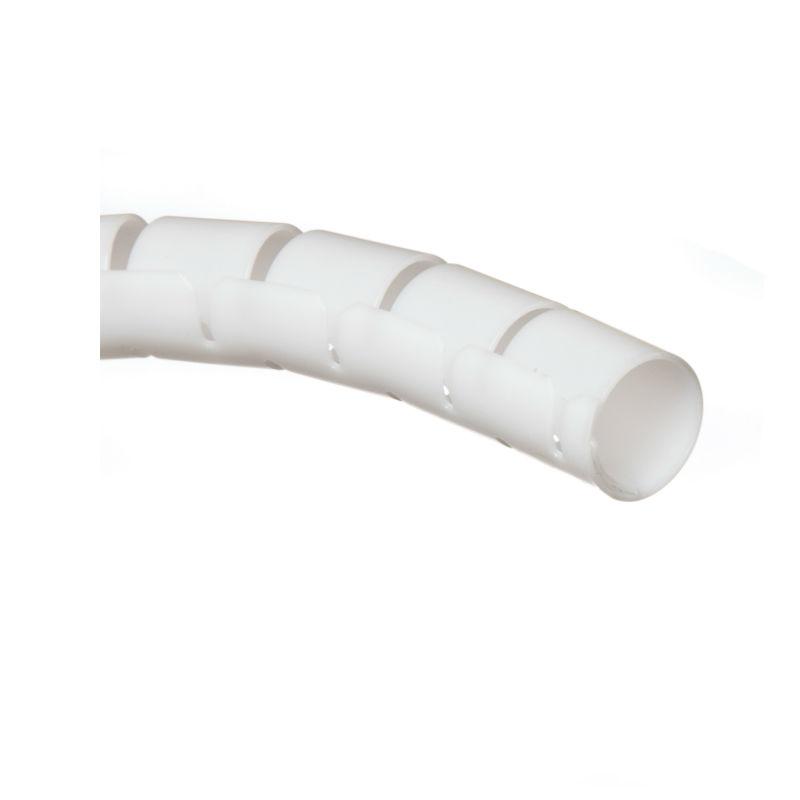 Cable Tidy Kit – 6 Meter, 2 x 3 Meters Spiral Wrapping Band + Tool. White. Can be Cut to Size