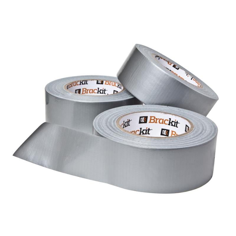 Brackit Extra Strong Silver Duct Tape | Heavy Duty Duct Tape Lot for Industrial Use, Office Use, General Purpose | 3 Rolls of Super Strength Duct Tape (48mm x 50m per roll)